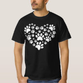 Dog paws Heart Tシャツ (正面)