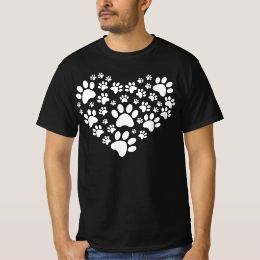 Dog paws Heart Tシャツ (正面)