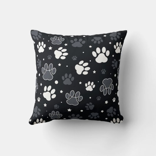 Dog Paws Pattern – Funny Gift for Pet Lovers クッション (裏面)