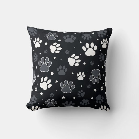 Dog Paws Pattern – Funny Gift for Pet Lovers クッション (正面)