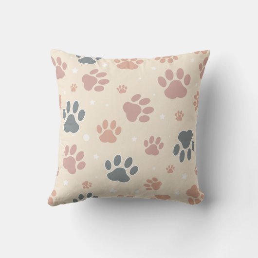 Dog Paws Pattern – Funny Gift for Pet Lovers クッション (裏面)