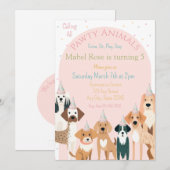 Dog Pawty Birthday Invitation 招待状 (正面/裏面)