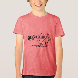 DOG > PEOPLE – Funny Dog Lover Minimalist Design トライブレンドＴシャツ
