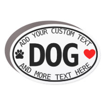DOG Personalized Custom Text Euro Oval