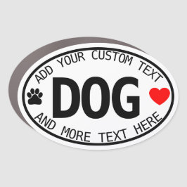 DOG Personalized Custom Text Euro Oval カーマグネット
