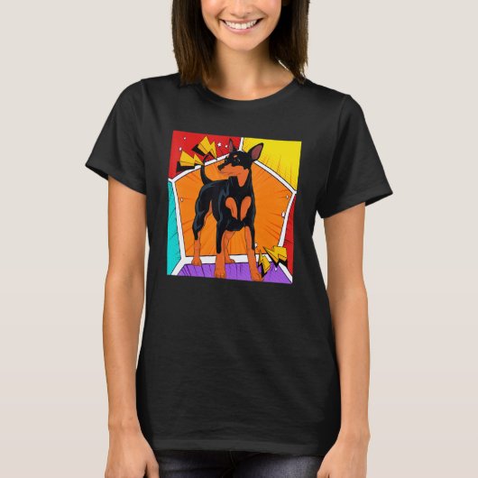 Dog Pet Min Pin Dog Owner Animal Pop Min Pinscher Tシャツ (正面)