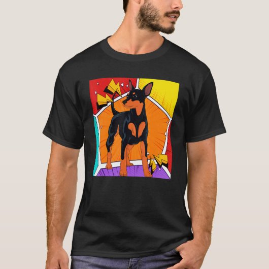 Dog Pet Min Pin Dog Owner Animal Pop Min Pinscher Tシャツ (正面)