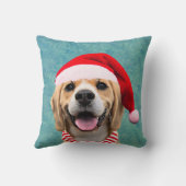 Dog Pet Photo with Digital Santa Hat  Scarf Gift クッション (裏面)