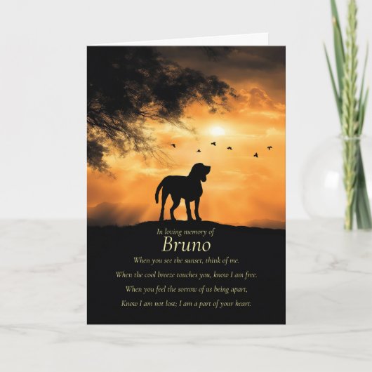 Dog Pet Sympathy Custom Name With Spiritual Poem  カード (正面)