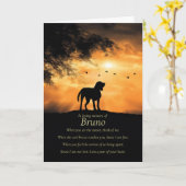 Dog Pet Sympathy Custom Name With Spiritual Poem  カード (黄色い花)