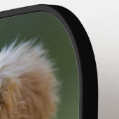 Dog Photo モダン Monogramスクリプト名カスタム色 ピックルボールラケット (左詳細)