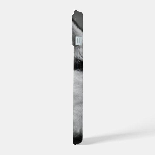 Dog Photo Black and White Personalizable iPhone 15ケース (左側面)