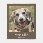 Dog Photo Blanket with Name フリースブランケット (正面)