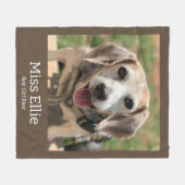 Dog Photo Blanket with Name フリースブランケット (正面(横))