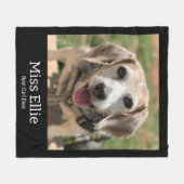 Dog Photo Blanket with Name フリースブランケット (正面(横))