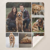 Dog Photo Collage Sherpa Blanket Pet Mom Gift Idea シェルパブランケット (正面)