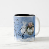 Dog PHOTO Memorial悔やみや弔慰Woofで私を飼った ツートーンマグカップ (正面右)