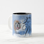 Dog PHOTO Memorial悔やみや弔慰Woofで私を飼った ツートーンマグカップ (正面左)