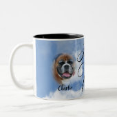 Dog PHOTO Memorial悔やみや弔慰Woofで私を飼った ツートーンマグカップ (左)