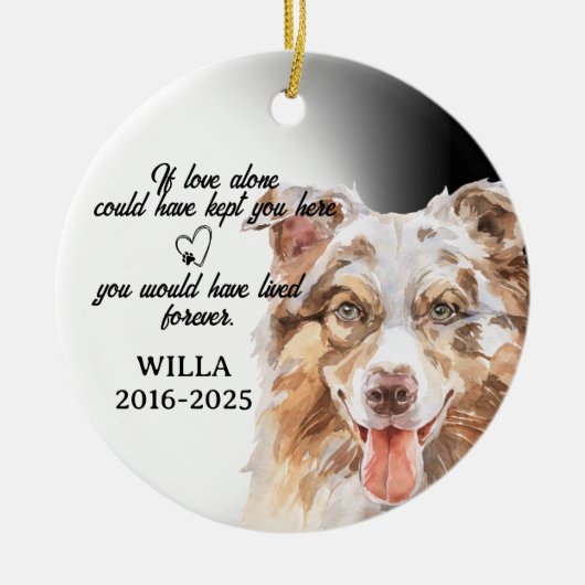 Dog Photo Ornament, Dog Memorial,Australian  セラミックオーナメント (正面)