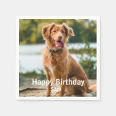 Dog Photo Personalized Birthday Cocktail スタンダードカクテルナプキン (正面)