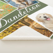 Dog Photo Pet Collage Olive Green Personalized シェルパブランケット (3/4)