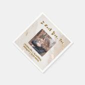 Dog Photo Pet-Themed Engagement Party Napkins スタンダードカクテルナプキン (角)