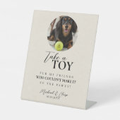 Dog Photo Wedding Tennis Ball Favor 台座サイン (正面)