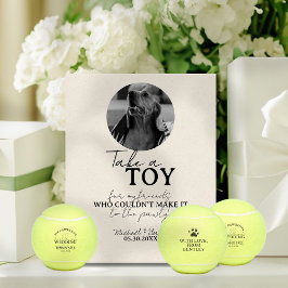Dog Photo Wedding Tennis Ball Favor 台座サイン