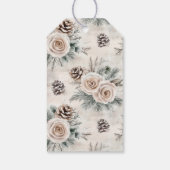 Dog Pink Floral Christmas  ギフトタグ (裏面)