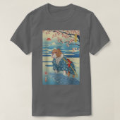 Dog Pitbull Samurai Ukiyoe Spring (2) Tシャツ (デザイン正面)