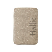 Dog Placemat - Brown Botanical, Personalized バスマット (正面縦)