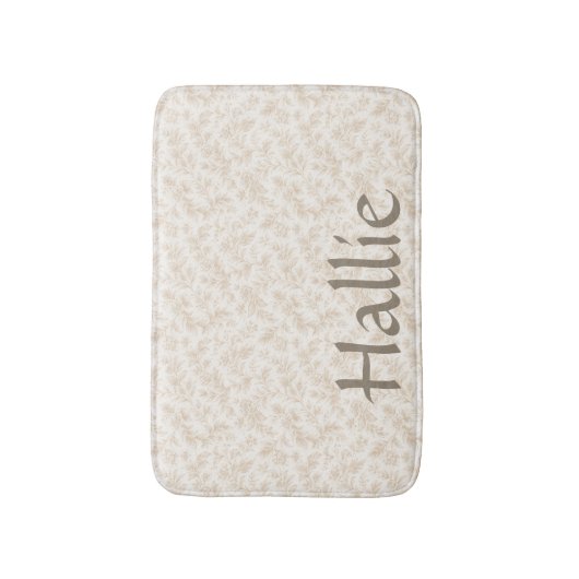 Dog Placemat - Ivory Botanical, Personalized  バスマット (正面縦)