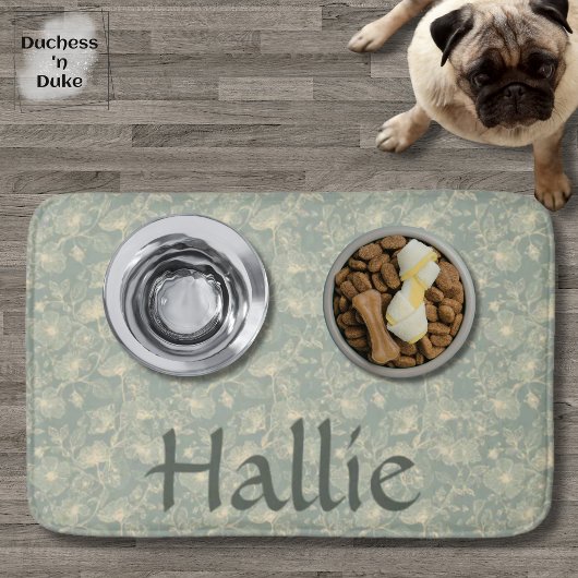 Dog Placemat - Sage Green Botanical, Personalized  バスマット