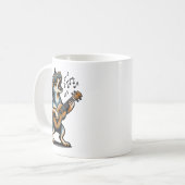 Dog Playing Guitar Singing Chihuahua Funny Dog Mar コーヒーマグカップ (正面左)