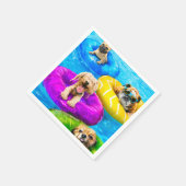 Dog Pool Party スタンダードカクテルナプキン (角)
