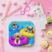 Dog Pool Party ペーパープレート (パーティー)