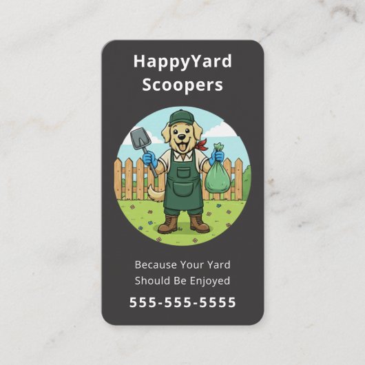 Dog Poop Scooper Pet Waste Removal Service 名刺 (正面)