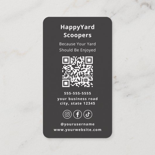 Dog Poop Scooper Pet Waste Removal Service 名刺 (裏面)