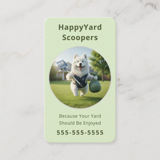 Dog Poop Scooper Pet Yard Cleaning & Waste Removal 名刺 (正面)