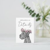 Dog Portrait Black & White QR Code Wedding Details エンクロージャーカード (スタンド正面)