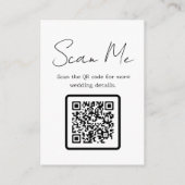 Dog Portrait Black & White QR Code Wedding Details エンクロージャーカード (裏面)