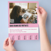 Dog Portrait Drawing Poster Tear off  チラシ (手)