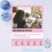 Dog Portrait Drawing Poster Tear off  チラシ (シングル)