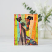 dog portrait in pop-art style with a mix ポストカード (スタンド正面)