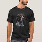 Dog portrait of GSP German Shorthaired Pointer Tシャツ (正面)