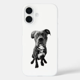 Dog Portrait Phone Case – Realistic Sitting Pose iPhone 16ケース