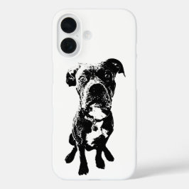 Dog Pose Phone Case – Sitting Dog in Line Art iPhone 16ケース