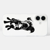 Dog Pose Phone Case – Sitting Dog in Line Art Case-Mate iPhoneケース (裏面 (横))