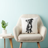Dog Pose Pillow – Sitting Dog in Ink Style クッション (椅子)